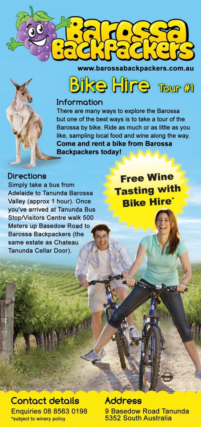 Bike Hire Barossa Backpackers